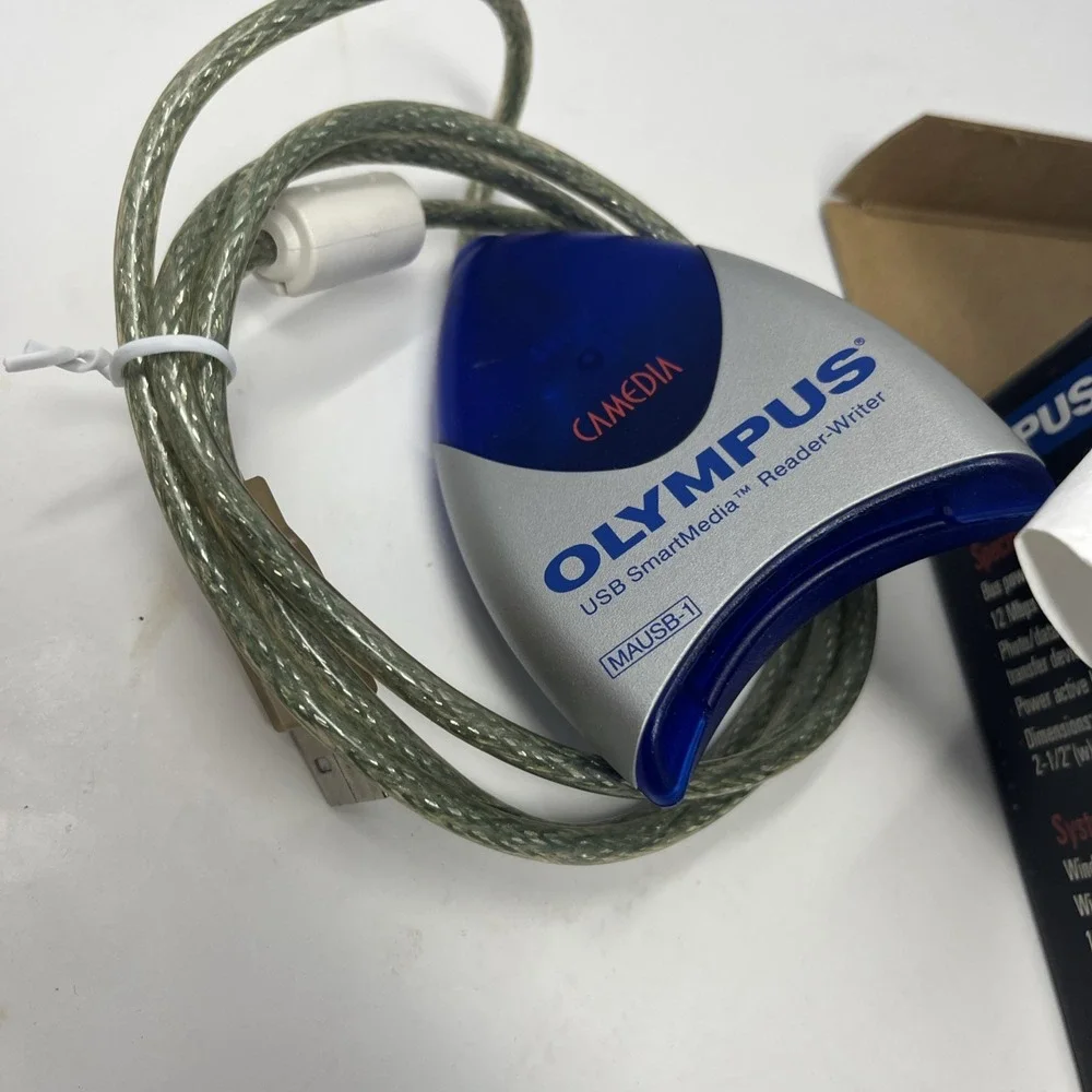 Olympus USB SmartMedia Reader Writer MAUSB-1 with manual and driver CD WORKS